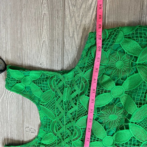 Anthropologie Green Lace Mini Dress - Picture 7 of 8
